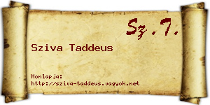 Sziva Taddeus névjegykártya